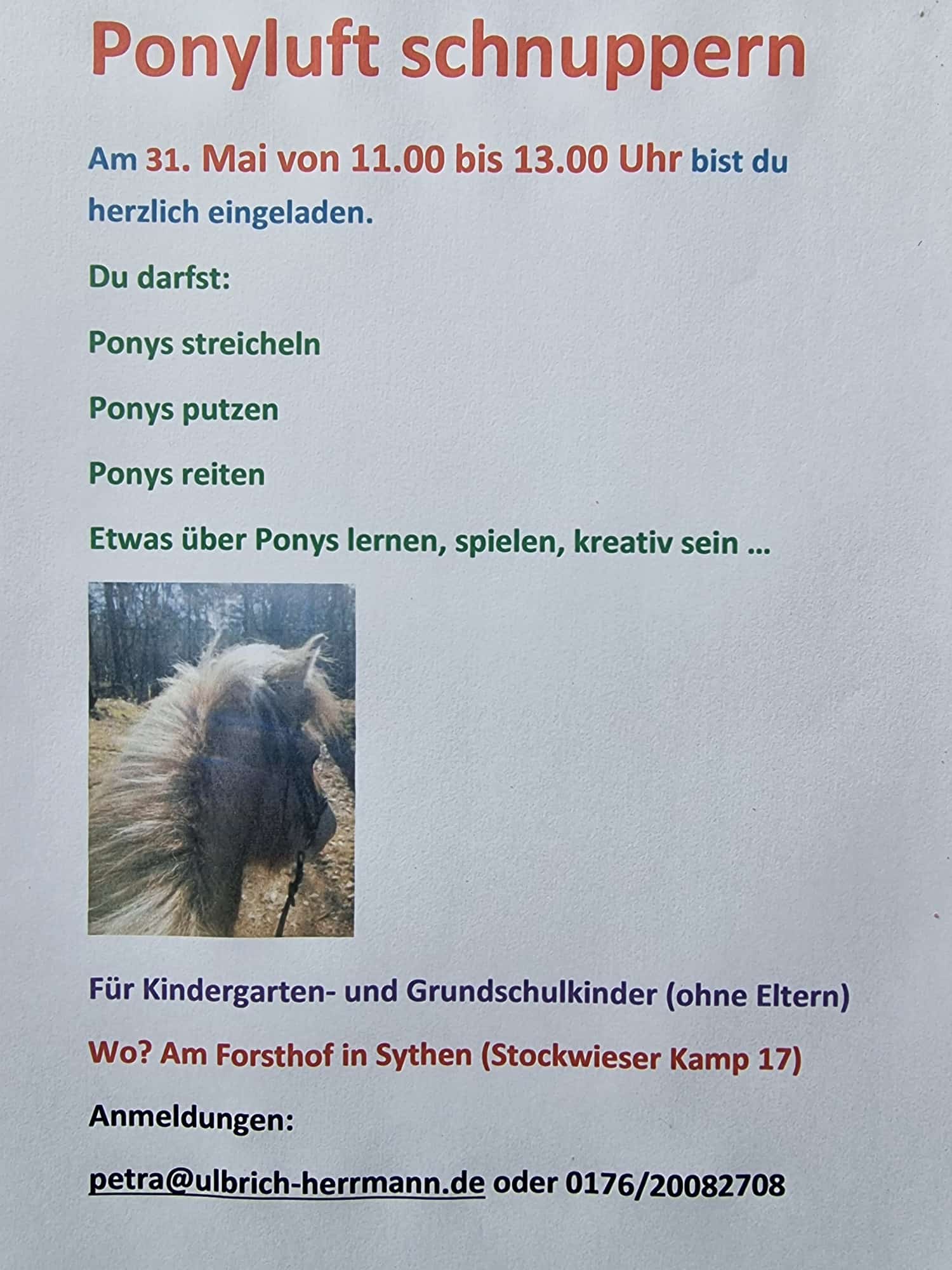 Ponyluft schnuppern