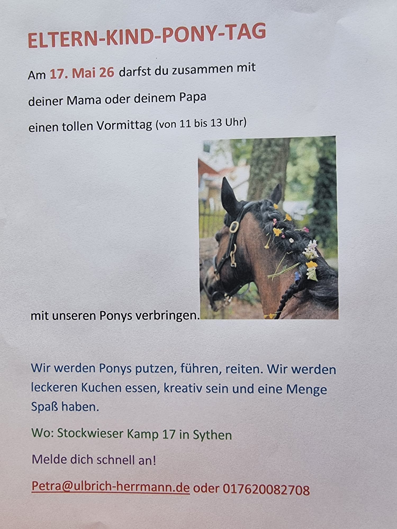 Eltern-Kind-Pony-Tag